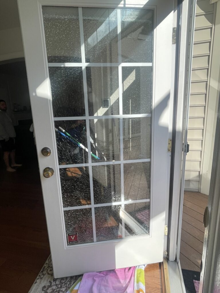 Broken Glass French Door